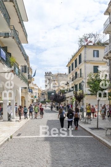 Colorful street in Kerkyra