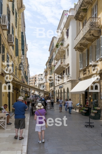 Colorful street in Kerkyra