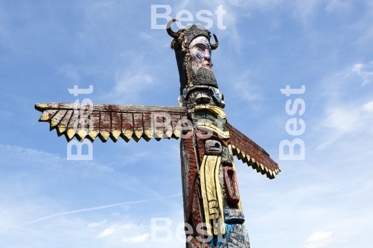 Colorful totem pole