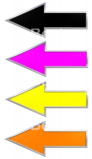 Colors arrows with chrome frame. 