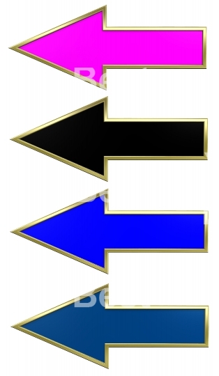 Colors arrows with gold frame. 