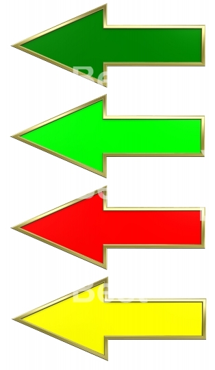 Colors arrows with gold frame. 