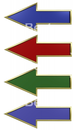 Colors arrows with gold frame. 