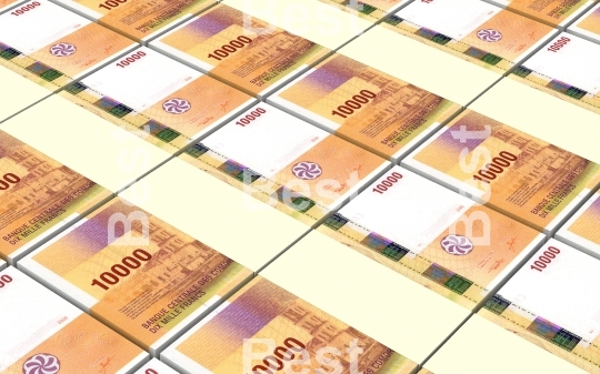 Comorian franc bills stacks background