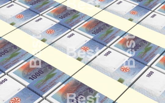 Comorian franc bills stacks background