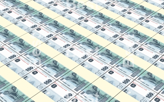 Congolese francs bills stacked background