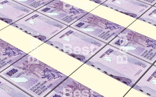 Congolese francs bills stacked background