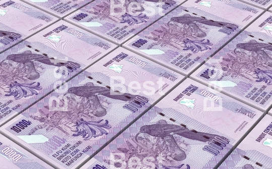 Congolese francs bills stacked background