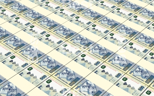 Congolese francs bills stacked background