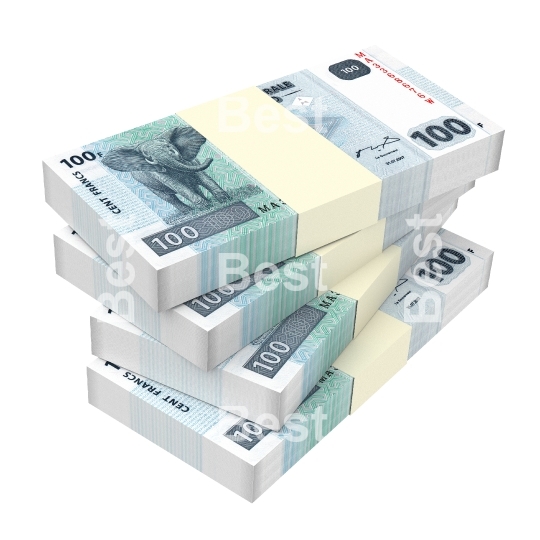 Congolese francs isolated on white background