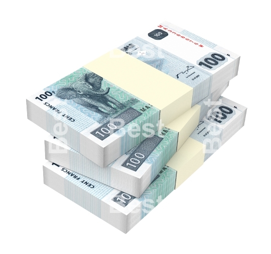Congolese francs isolated on white background