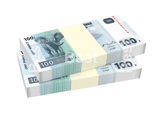 Congolese francs isolated on white background