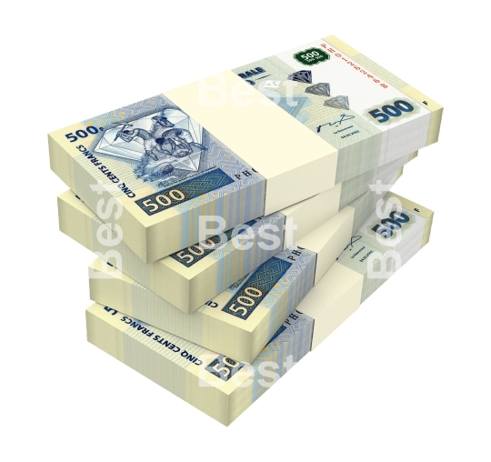 Congolese francs isolated on white background