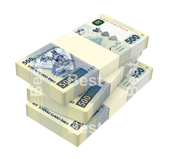 Congolese francs isolated on white background