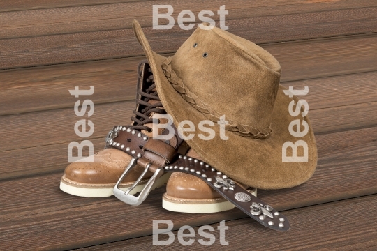 Cowboy hat and accessories