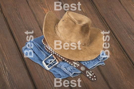 Cowboy hat and accessories