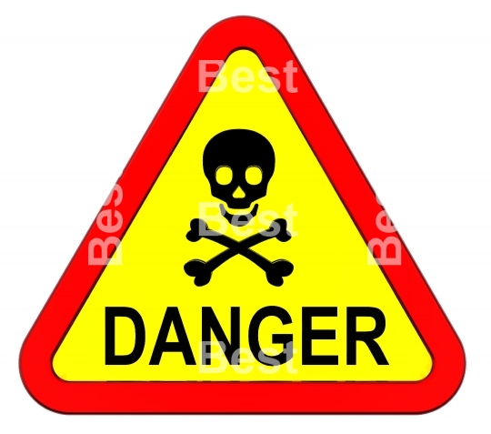 Danger warning sign isolated on white