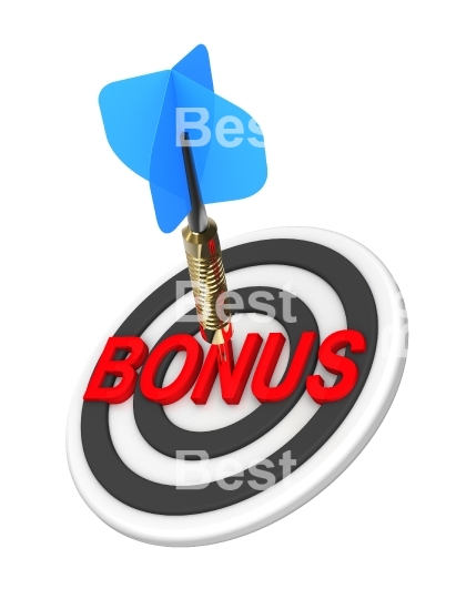 Dart hitting target. The concept of the bonus