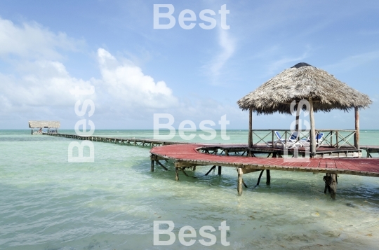 Deck at the beach in Cayo Guillermo