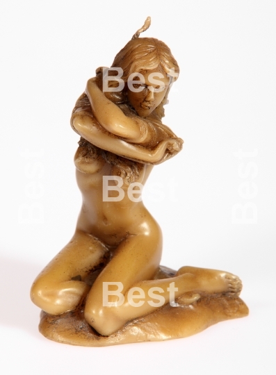 Decorative candle in the shape of a woman