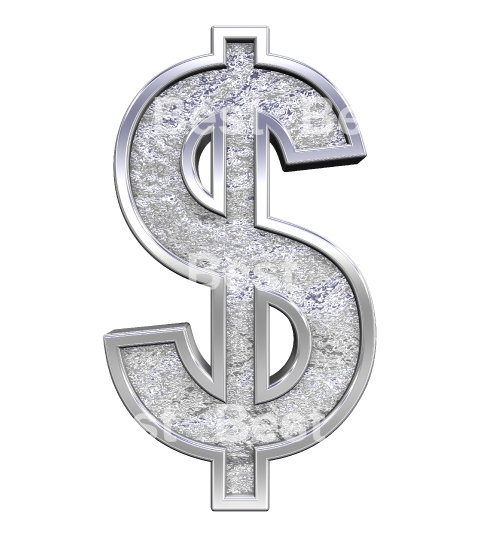 Dollar sign from chrome cast alphabet set