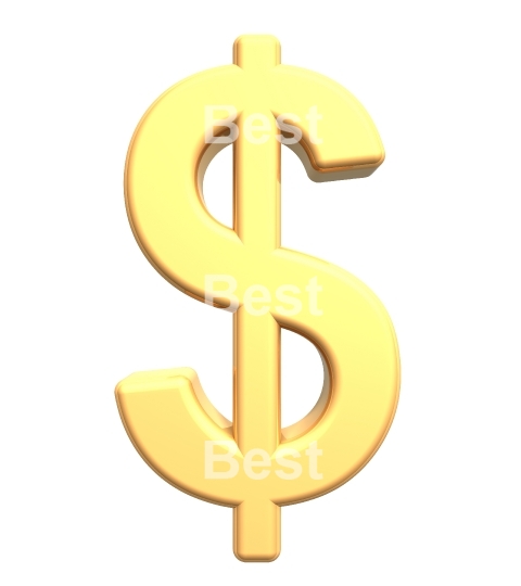 Dollar sign from gold alphabet set