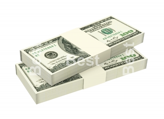 Dollars money isolated on white background.