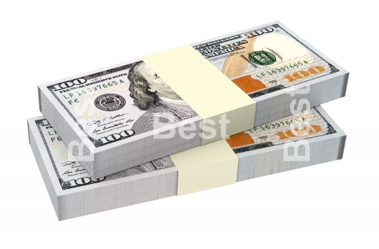 Dollars money isolated on white background.