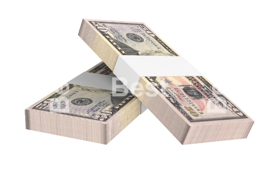 Dollars money isolated on white background.