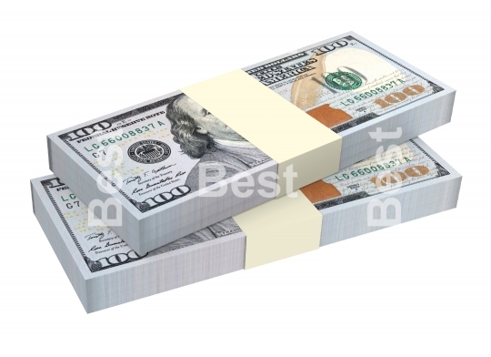 Dollars money isolated on white background.