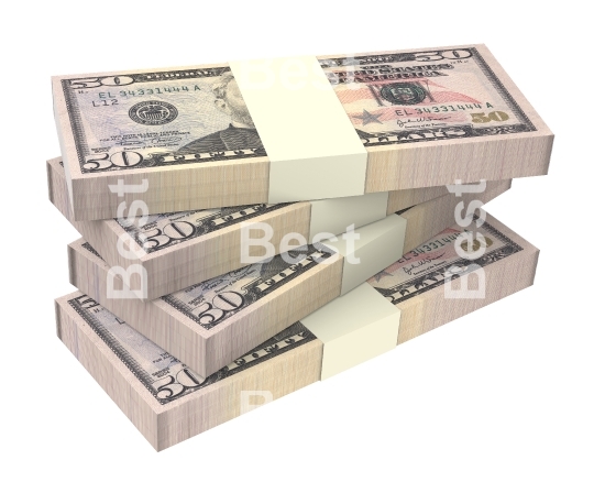 Dollars money isolated on white background