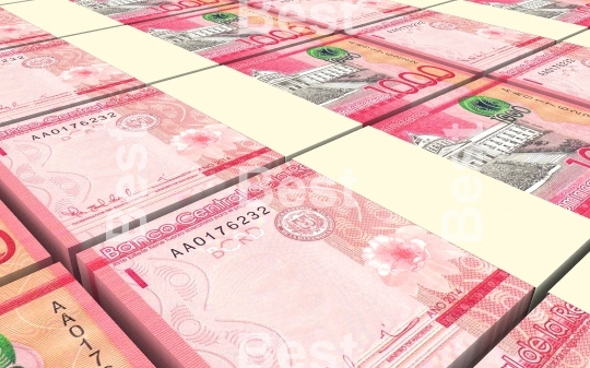 Dominican peso bills stacked background