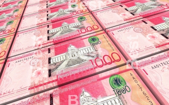 Dominican peso bills stacked background