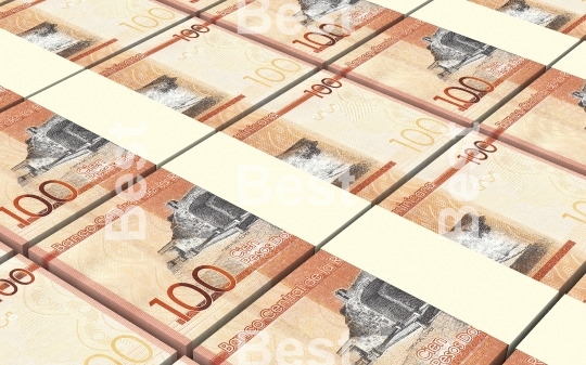 Dominican peso bills stacked background