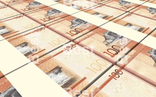 Dominican peso bills stacked background