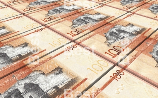 Dominican peso bills stacked background