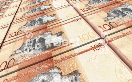 Dominican peso bills stacked background