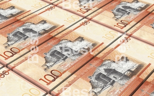 Dominican peso bills stacked background