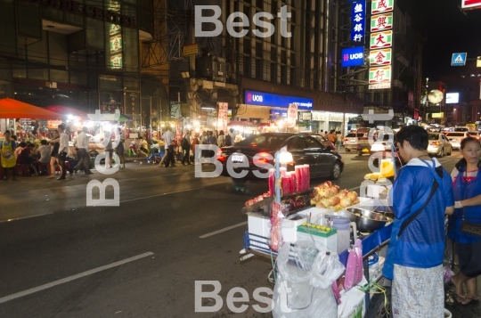 Downtown center at night in Bangkok