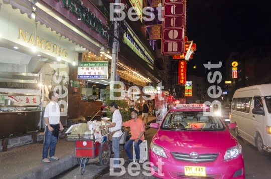 Downtown center at night in Bangkok