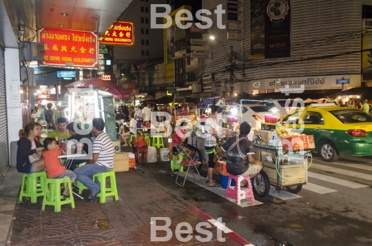 Downtown center at night in Bangkok