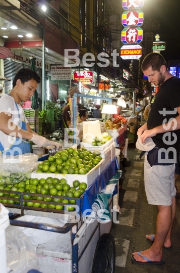 Downtown center at night in Bangkok