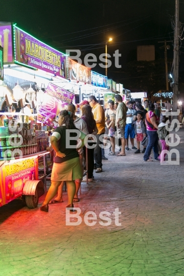 Downtown center at night in Cancun