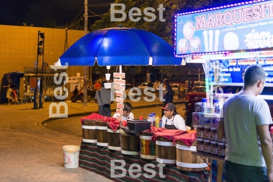 Downtown center at night in Cancun