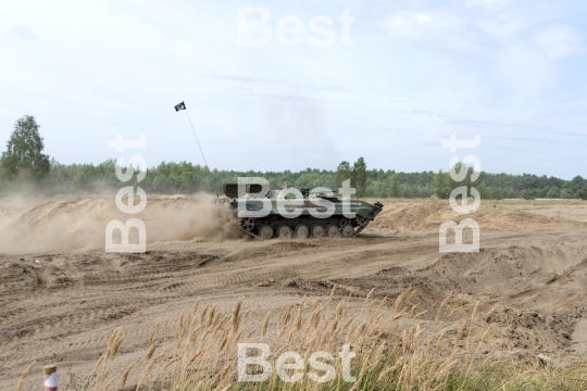 Driving on a military range
