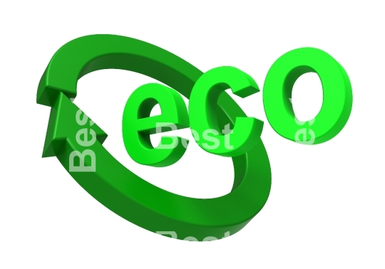 Ecology sign isolated over white.