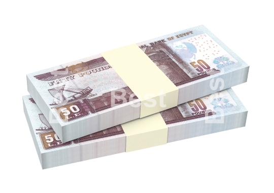 Egyptian pounds isolated on white background