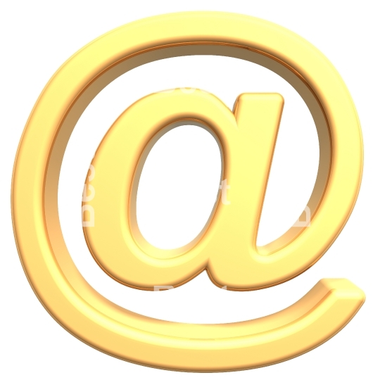 Email sign from gold alphabet set