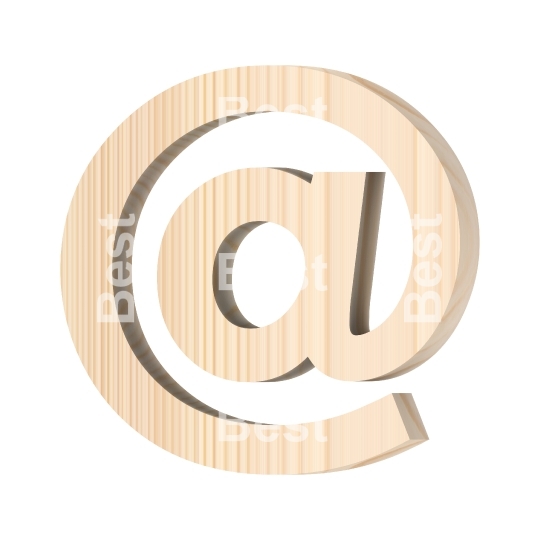 E-mail sign from wooden alphabet set isolated over white.