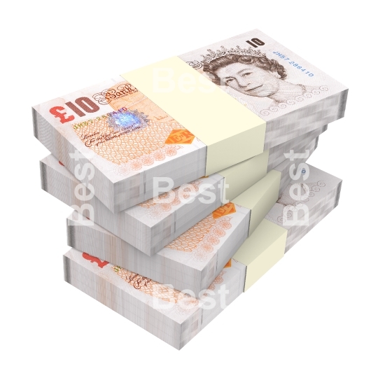 English money isolated on white background